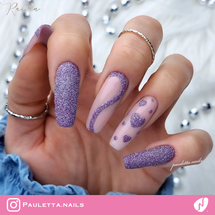 Ballerina-shaped Heart Nails